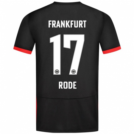 Kandiny Homme Maillot Sebastian Rode #17 Noir Tenues Extérieur 2024/25 T-Shirt