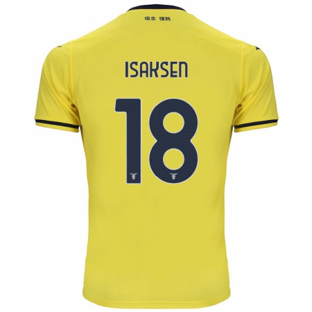 Kandiny Homme Maillot Gustav Isaksen #18 Jaune Tenues Extérieur 2024/25 T-Shirt