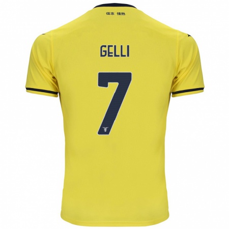 Kandiny Homme Maillot Valerio Gelli #7 Jaune Tenues Extérieur 2024/25 T-Shirt