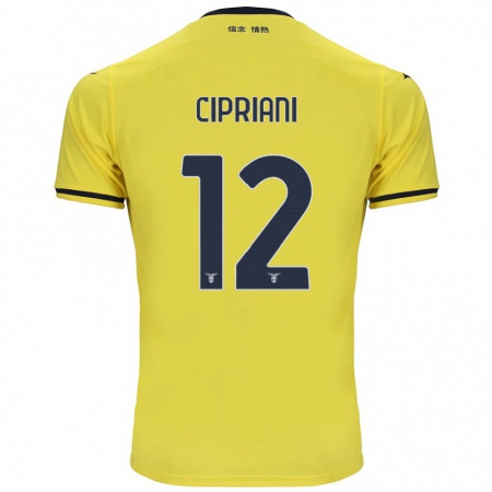 Kandiny Homme Maillot Alessio Cipriani #12 Jaune Tenues Extérieur 2024/25 T-Shirt