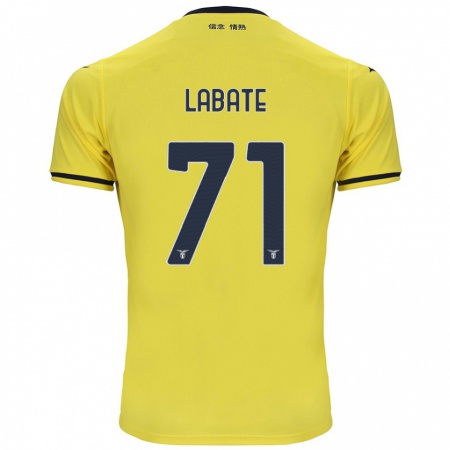 Kandiny Homme Maillot Camilla Labate #71 Jaune Tenues Extérieur 2024/25 T-Shirt