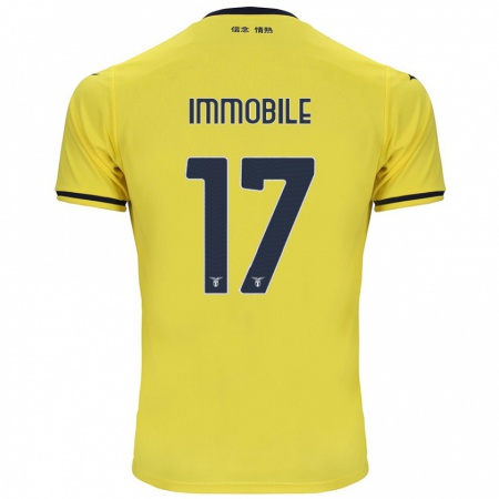 Kandiny Homme Maillot Ciro Immobile #17 Jaune Tenues Extérieur 2024/25 T-Shirt