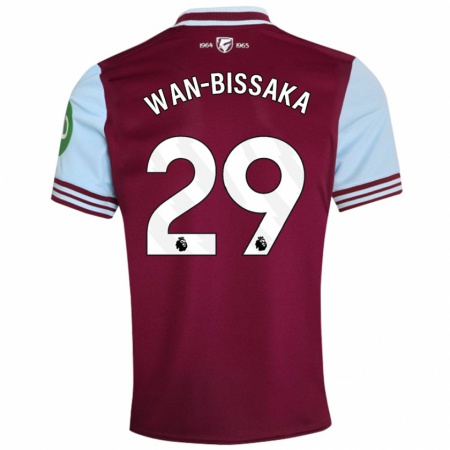 Kandiny Femme Maillot Aaron Wan-Bissaka #29 Rouge Foncé Tenues Domicile 2024/25 T-Shirt