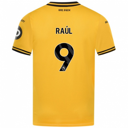 Kandiny Femme Maillot Raul Jimenez #9 Jaune Tenues Domicile 2024/25 T-Shirt