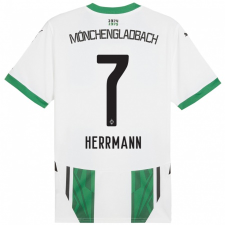 Kandiny Femme Maillot Patrick Herrmann #7 Blanc Vert Tenues Domicile 2024/25 T-Shirt