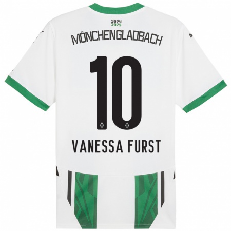 Kandiny Femme Maillot Vanessa Fürst #10 Blanc Vert Tenues Domicile 2024/25 T-Shirt