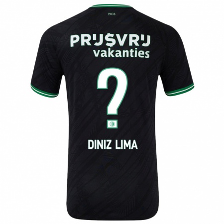 Kandiny Femme Maillot Lucas Diniz Lima #0 Noir Vert Tenues Extérieur 2024/25 T-Shirt