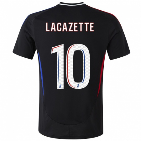 Kandiny Femme Maillot Alexandre Lacazette #10 Noir Tenues Extérieur 2024/25 T-Shirt