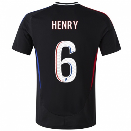 Kandiny Femme Maillot Amandine Henry #6 Noir Tenues Extérieur 2024/25 T-Shirt