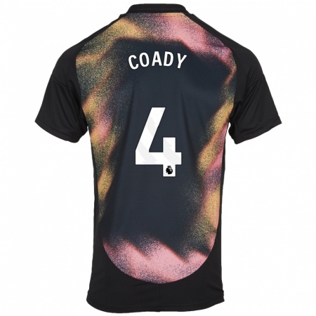 Kandiny Femme Maillot Conor Coady #4 Noir Blanc Tenues Extérieur 2024/25 T-Shirt