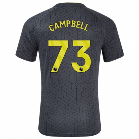 Kandiny Femme Maillot Elijah Campbell #73 Noir Jaune Tenues Extérieur 2024/25 T-Shirt