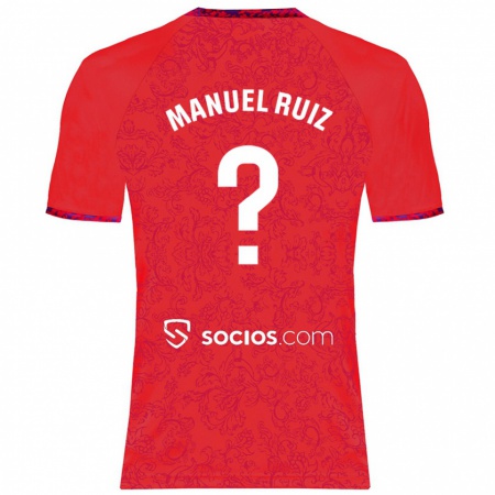 Kandiny Femme Maillot José Manuel Ruiz #0 Rouge Tenues Extérieur 2024/25 T-Shirt