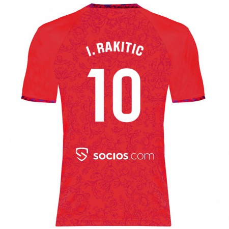 Kandiny Femme Maillot Ivan Rakitic #10 Rouge Tenues Extérieur 2024/25 T-Shirt