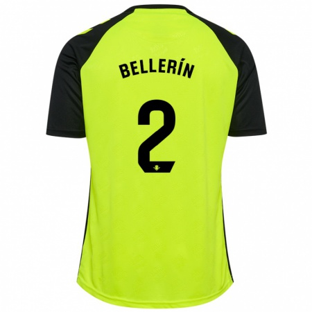 Kandiny Femme Maillot Héctor Bellerín #2 Jaune Fluo Noir Tenues Extérieur 2024/25 T-Shirt