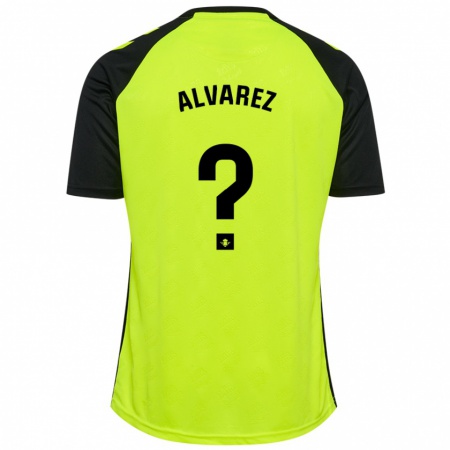 Kandiny Femme Maillot Marco Álvarez #0 Jaune Fluo Noir Tenues Extérieur 2024/25 T-Shirt