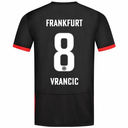 Kandiny Femme Maillot Mario Vrancic #8 Noir Tenues Extérieur 2024/25 T-Shirt