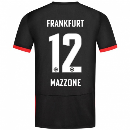 Kandiny Femme Maillot Matteo Mazzone #12 Noir Tenues Extérieur 2024/25 T-Shirt