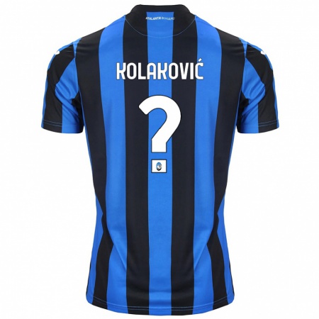 Kandiny Enfant Maillot Vinko Kolaković #0 Bleu Noir Tenues Domicile 2024/25 T-Shirt