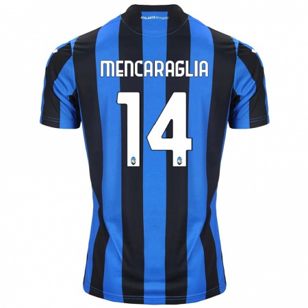 Kandiny Enfant Maillot Filippo Mencaraglia #14 Bleu Noir Tenues Domicile 2024/25 T-Shirt