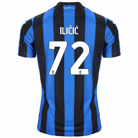 Kandiny Enfant Maillot Josip Ilicic #72 Bleu Noir Tenues Domicile 2024/25 T-Shirt