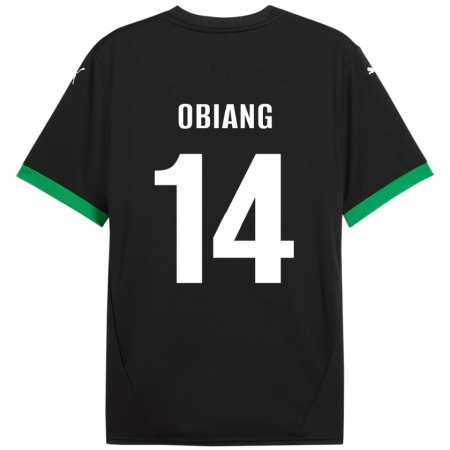 Kandiny Enfant Maillot Pedro Obiang #14 Noir Vert Foncé Tenues Domicile 2024/25 T-Shirt