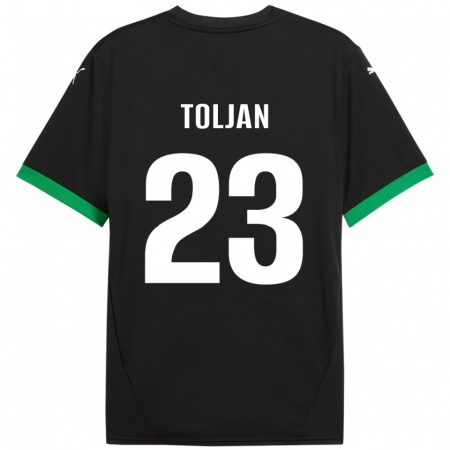 Kandiny Enfant Maillot Jeremy Toljan #23 Noir Vert Foncé Tenues Domicile 2024/25 T-Shirt