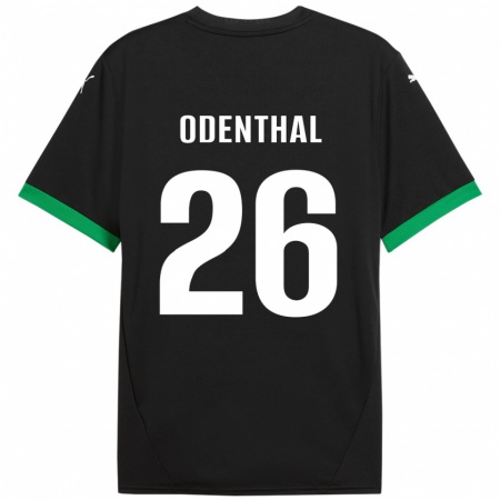 Kandiny Enfant Maillot Cas Odenthal #26 Noir Vert Foncé Tenues Domicile 2024/25 T-Shirt