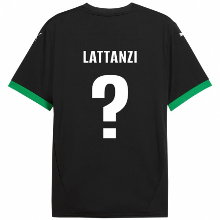 Kandiny Enfant Maillot Luca Lattanzi #0 Noir Vert Foncé Tenues Domicile 2024/25 T-Shirt