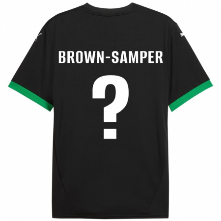 Kandiny Enfant Maillot Isaac Brown-Samper #0 Noir Vert Foncé Tenues Domicile 2024/25 T-Shirt