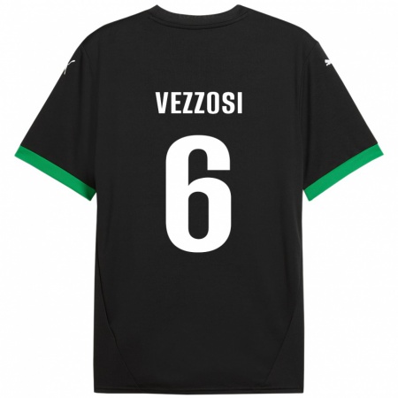 Kandiny Enfant Maillot Giorgio Vezzosi #6 Noir Vert Foncé Tenues Domicile 2024/25 T-Shirt