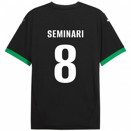 Kandiny Enfant Maillot Giacomo Seminari #8 Noir Vert Foncé Tenues Domicile 2024/25 T-Shirt