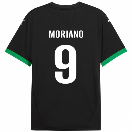 Kandiny Enfant Maillot Andrea Moriano #9 Noir Vert Foncé Tenues Domicile 2024/25 T-Shirt