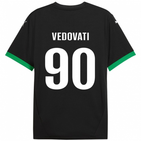 Kandiny Enfant Maillot Gabriele Vedovati #90 Noir Vert Foncé Tenues Domicile 2024/25 T-Shirt