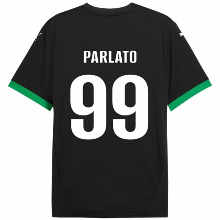 Kandiny Enfant Maillot Claudio Parlato #99 Noir Vert Foncé Tenues Domicile 2024/25 T-Shirt