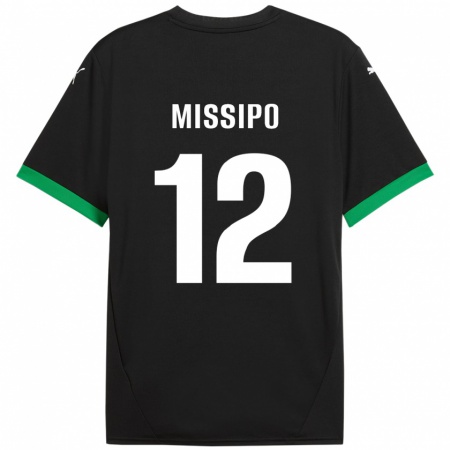 Kandiny Enfant Maillot Kassandra Missipo #12 Noir Vert Foncé Tenues Domicile 2024/25 T-Shirt