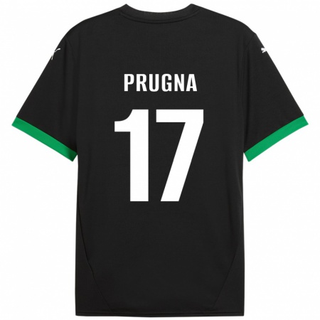 Kandiny Enfant Maillot Cecilia Prugna #17 Noir Vert Foncé Tenues Domicile 2024/25 T-Shirt