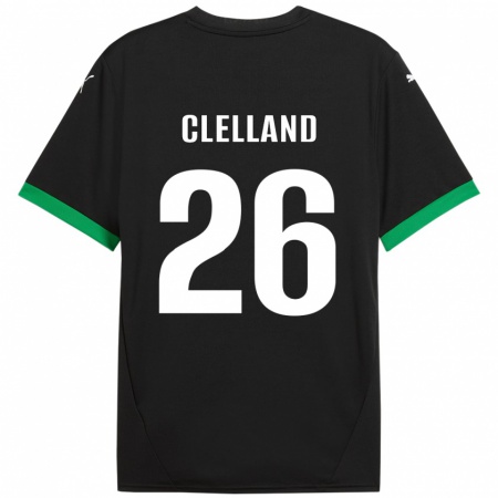 Kandiny Enfant Maillot Lana Clelland #26 Noir Vert Foncé Tenues Domicile 2024/25 T-Shirt