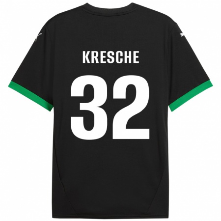 Kandiny Enfant Maillot Isabella Kresche #32 Noir Vert Foncé Tenues Domicile 2024/25 T-Shirt