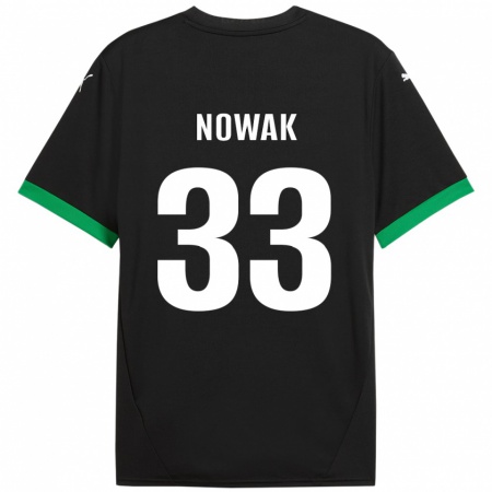 Kandiny Enfant Maillot Julie Nowak #33 Noir Vert Foncé Tenues Domicile 2024/25 T-Shirt