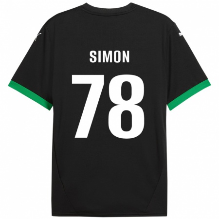 Kandiny Enfant Maillot Bénédicte Simon #78 Noir Vert Foncé Tenues Domicile 2024/25 T-Shirt