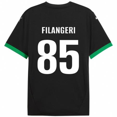 Kandiny Enfant Maillot Maria Luisa Filangeri #85 Noir Vert Foncé Tenues Domicile 2024/25 T-Shirt