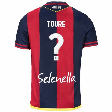 Kandiny Enfant Maillot Mohamed Toure #0 Rouge Bleu Royal Tenues Domicile 2024/25 T-Shirt