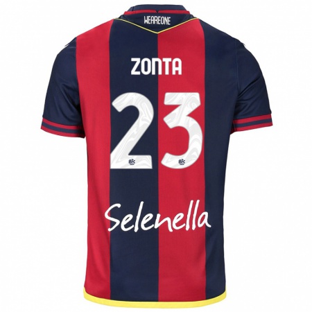 Kandiny Enfant Maillot Alessandro Zonta #23 Rouge Bleu Royal Tenues Domicile 2024/25 T-Shirt