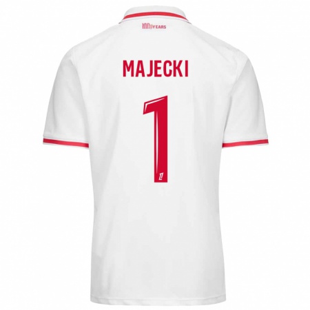 Kandiny Enfant Maillot Radoslaw Majecki #1 Blanc Rouge Tenues Domicile 2024/25 T-Shirt