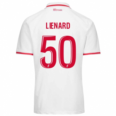 Kandiny Enfant Maillot Yann Lienard #50 Blanc Rouge Tenues Domicile 2024/25 T-Shirt