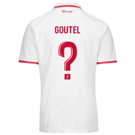 Kandiny Enfant Maillot Farid Goutel #0 Blanc Rouge Tenues Domicile 2024/25 T-Shirt