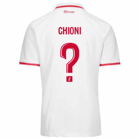 Kandiny Enfant Maillot Tristan Chioni #0 Blanc Rouge Tenues Domicile 2024/25 T-Shirt