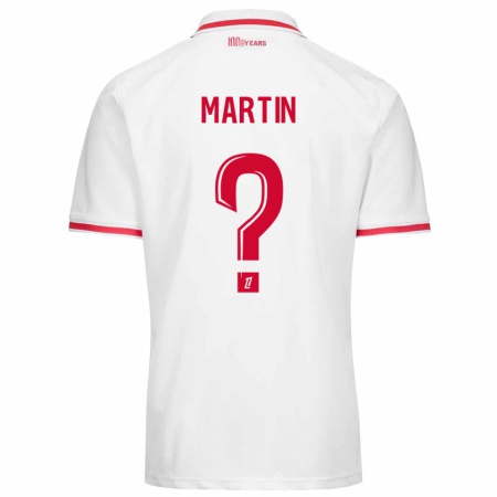 Kandiny Enfant Maillot Logan Martin #0 Blanc Rouge Tenues Domicile 2024/25 T-Shirt