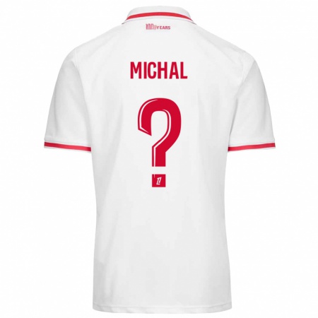 Kandiny Enfant Maillot Lucas Michal #0 Blanc Rouge Tenues Domicile 2024/25 T-Shirt