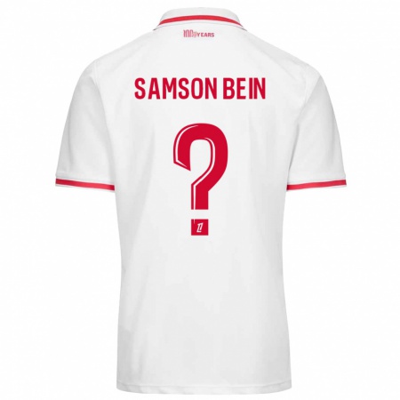 Kandiny Enfant Maillot Sirak Samson Bein #0 Blanc Rouge Tenues Domicile 2024/25 T-Shirt